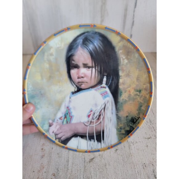 Native American shy one children of sun and moon vintage plate kitchen - Picture 2 of 6